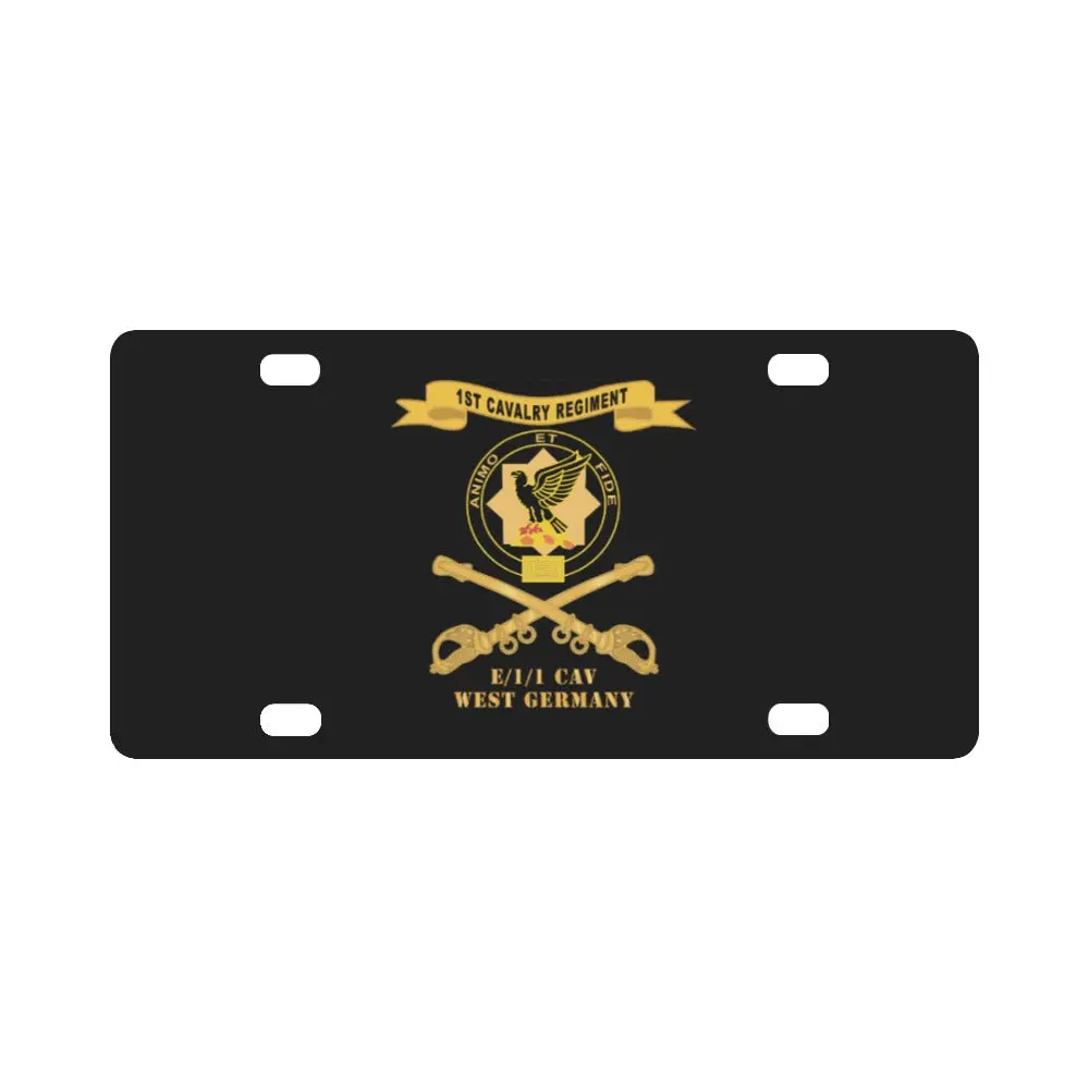 Army - 1St Cavalry Regiment W Ribbon - Br - E-1-1 Cav West Germany X 300 Classic License Plate 1