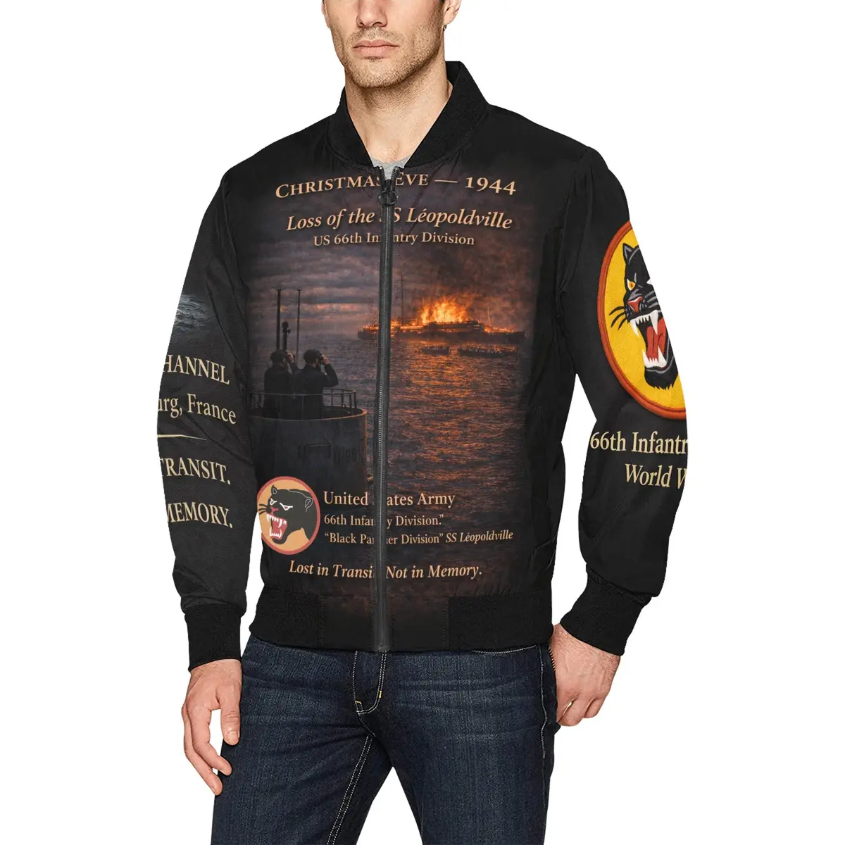 Bomber Jacket - 66Th Infantry Division "Black Panther" - Rescue At Sea 1