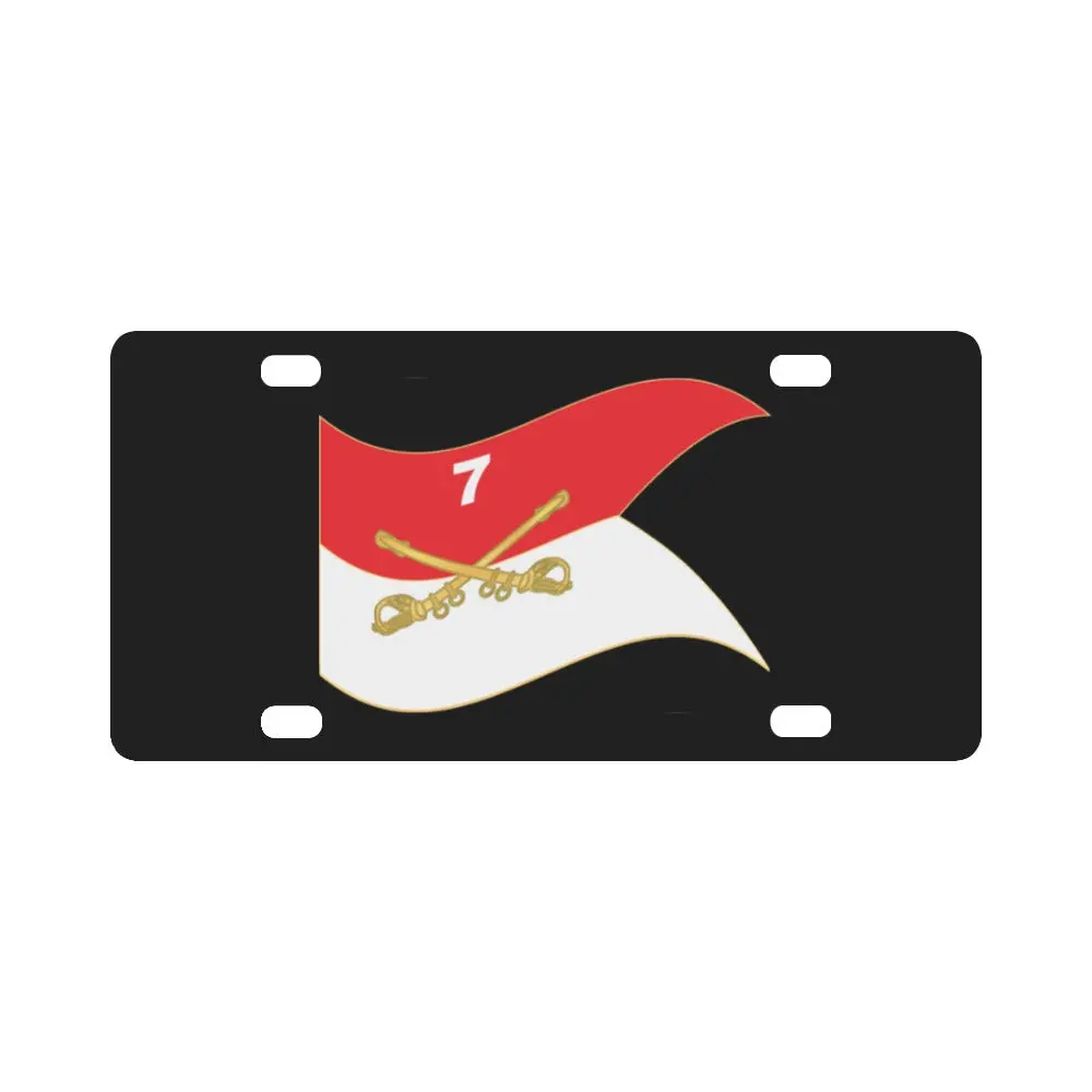 Army - 7Th Cavalry Regiment - Guidon - Waving X 300 Classic License Plate 1