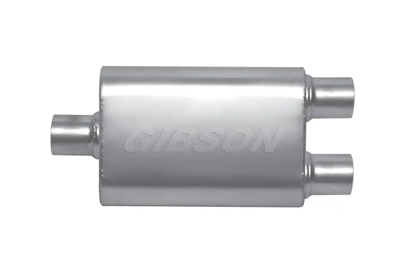 Gibson Mwa Superflow Dual Oval Muffler – Stainless Steel, 4X9X14In, 3In Inlet / 2.5In Outlet 1