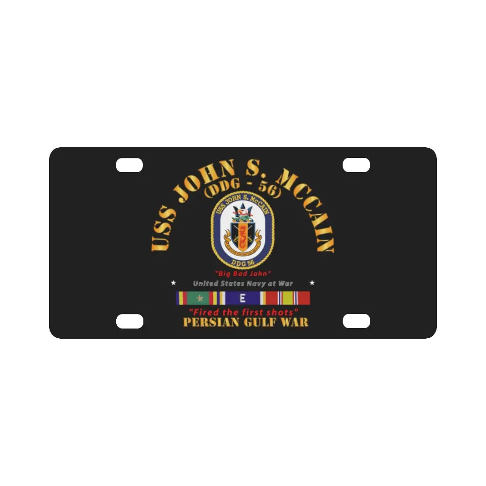 Navy - Destroyer - Uss John S Mccain - 2003 Gulf War W Ship Ribbons Classic License Plate 1