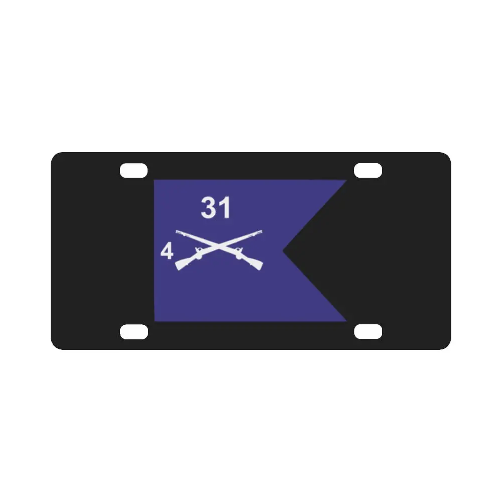 Army - Guidon - 4Th Bn 31St Infantry Classic License Plate 1