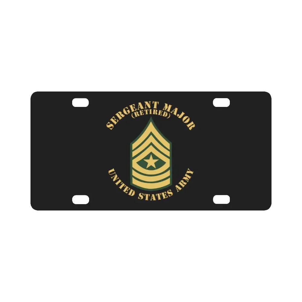 Army - Sergeant Major - Sgm - Retired - Flat X 300 Classic License Plate 1