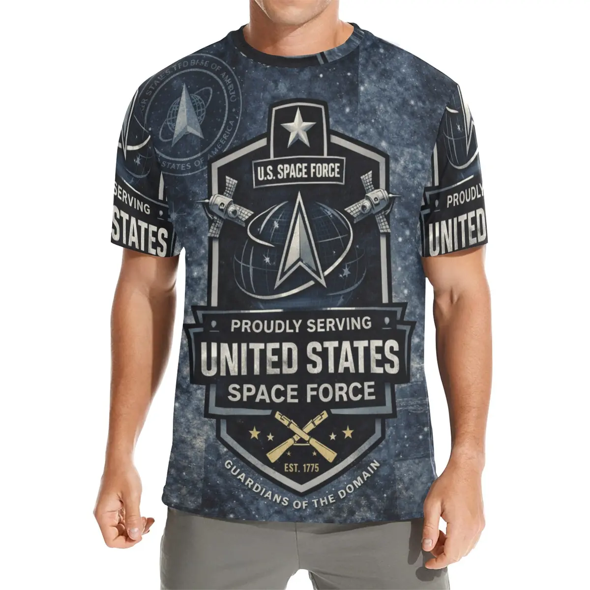 Men's All Over Print Crew Neck T-Shirt - Tribute Tee - United States Space Force 1