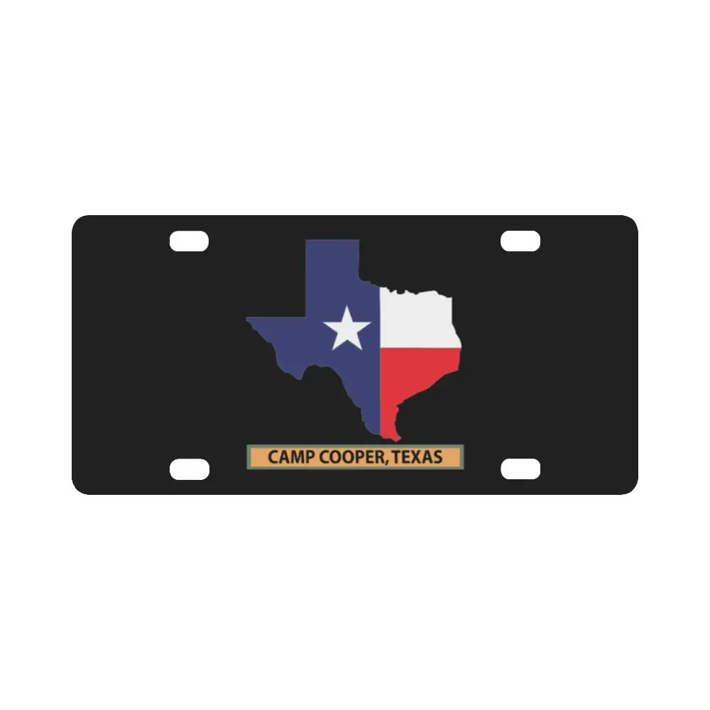 Texas Map Overprint With Texas State Flag - Camp Cooper, Texas X 300 Classic License Plate 1