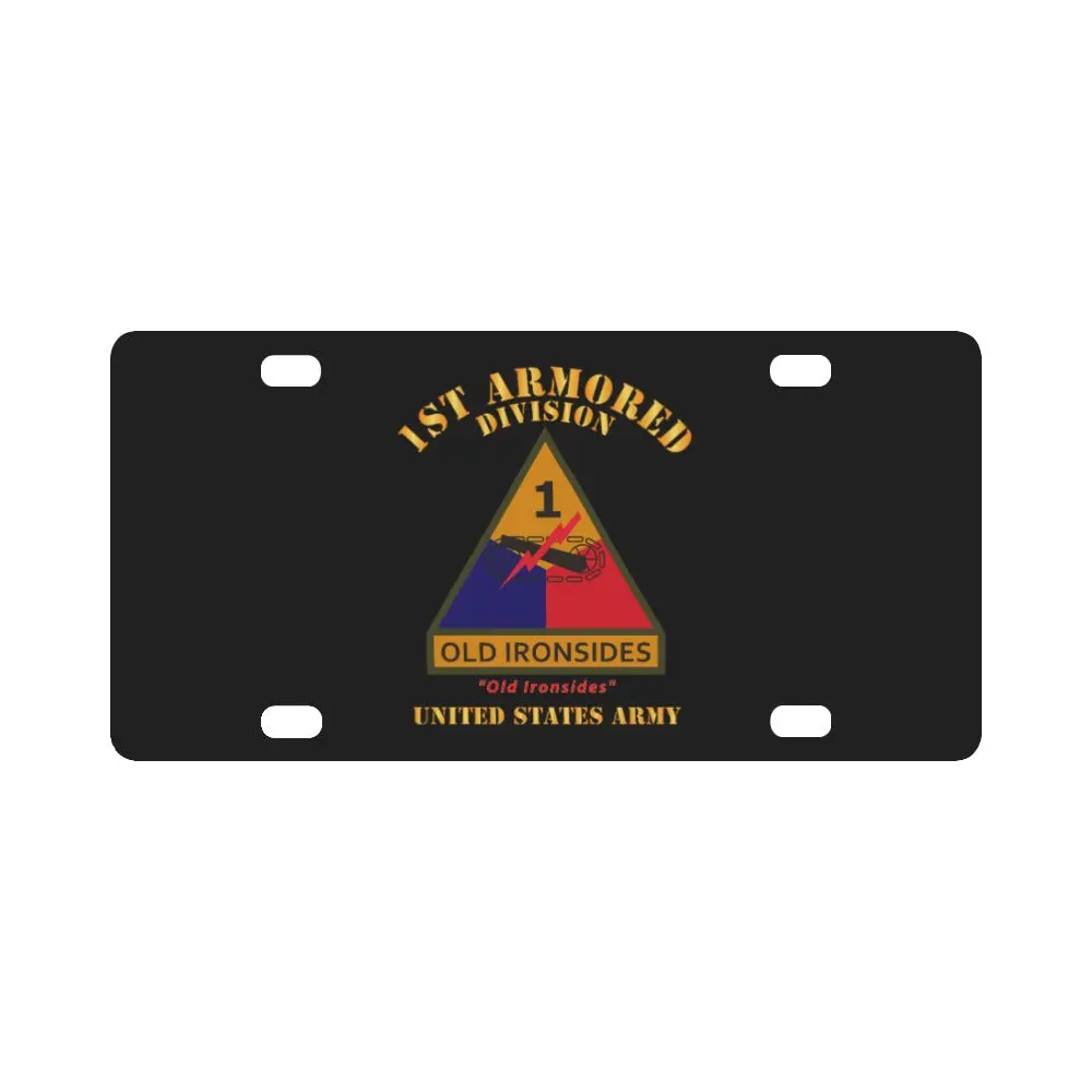 Army - Ssi - 1St Armored Division W Name Tape - Old Ironsides - Us Army X 300 Classic License Plate 1