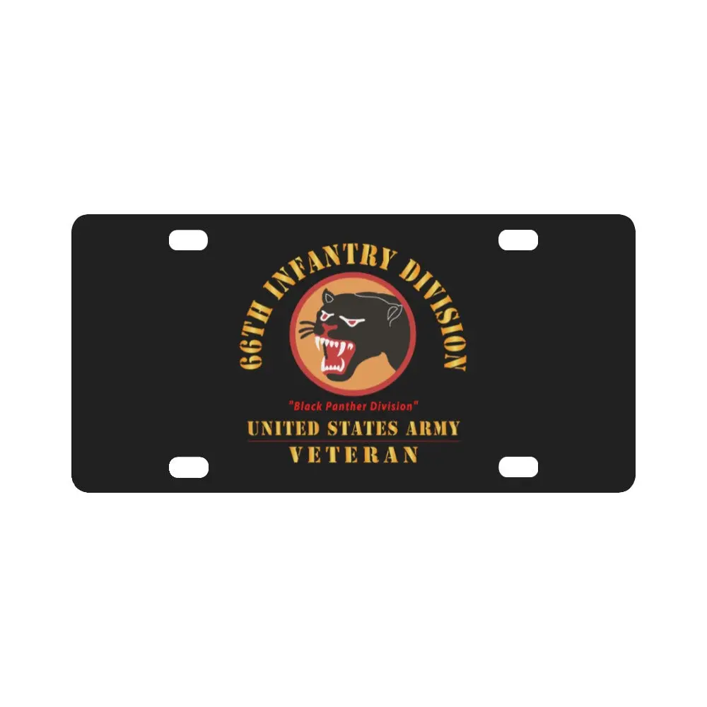 Army - Ssi - 66Th Infantry Division - Black Panther Division - Us Army Veteran X 300 Classic License Plate 1