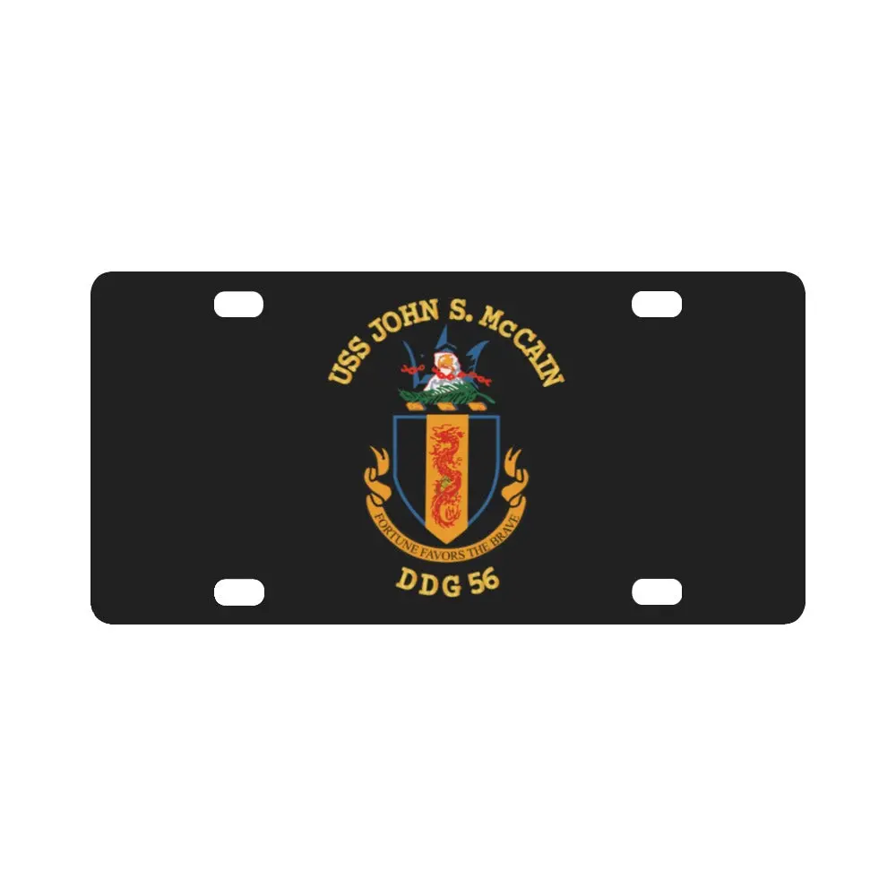 Navy - Uss John S. Mccain (Ddg-56) Wo Bakgrd Classic License Plate 1