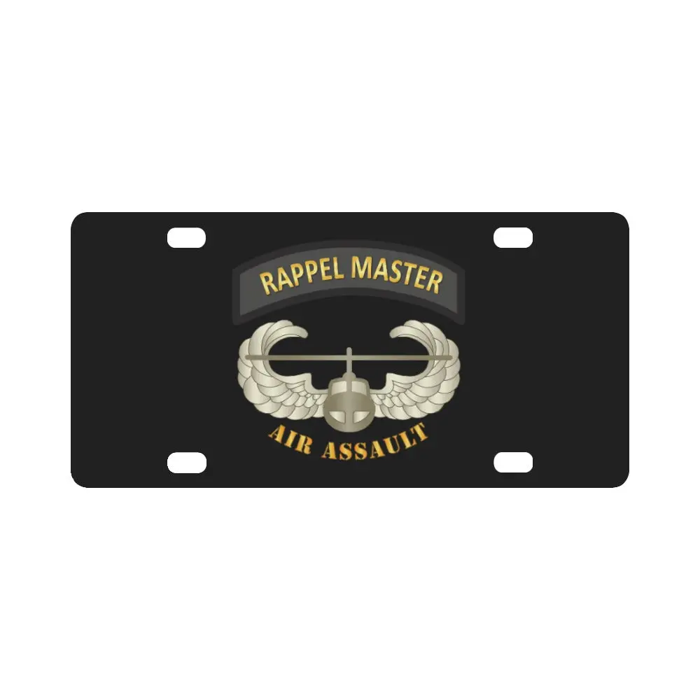 Army - Rappel Master Tab W Air Assault Badge Classic License Plate 1