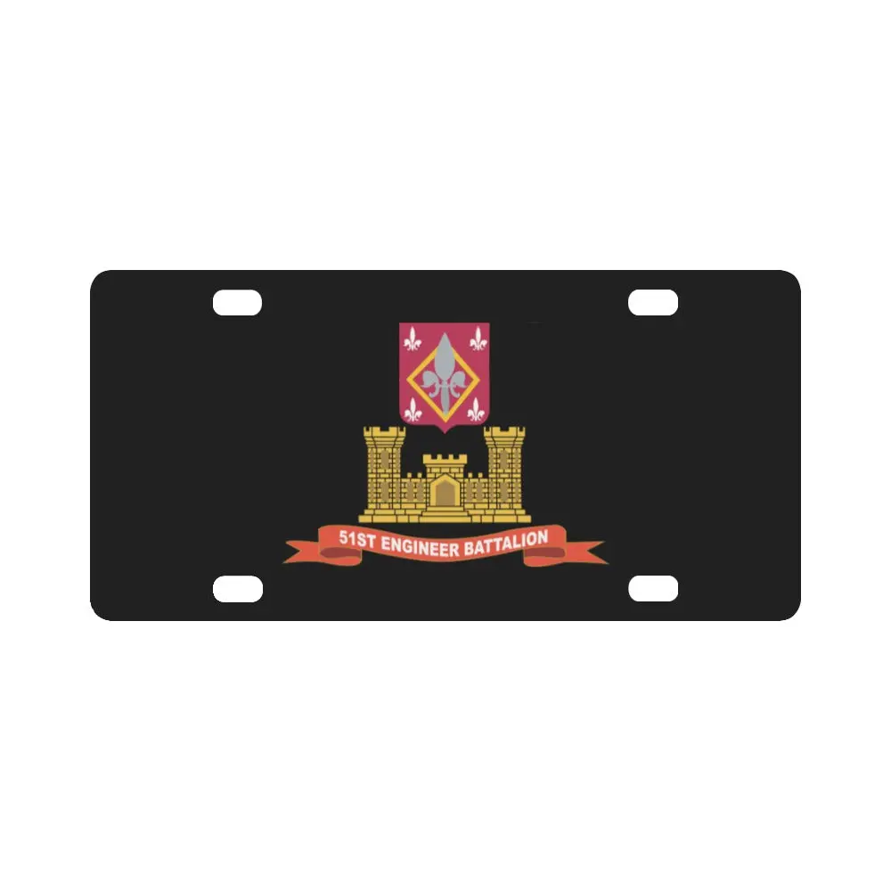 Army - 51St Engineer Battalion W Br - Ribbon X 300 Classic License Plate 1
