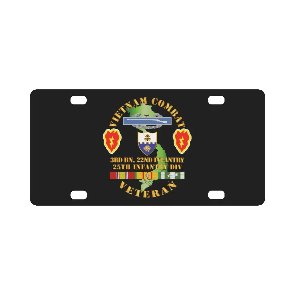 Army - Vietnam Combat Infantry Veteran W 3Rd Bn 22Nd Inf - 25Th Id Classic License Plate 1