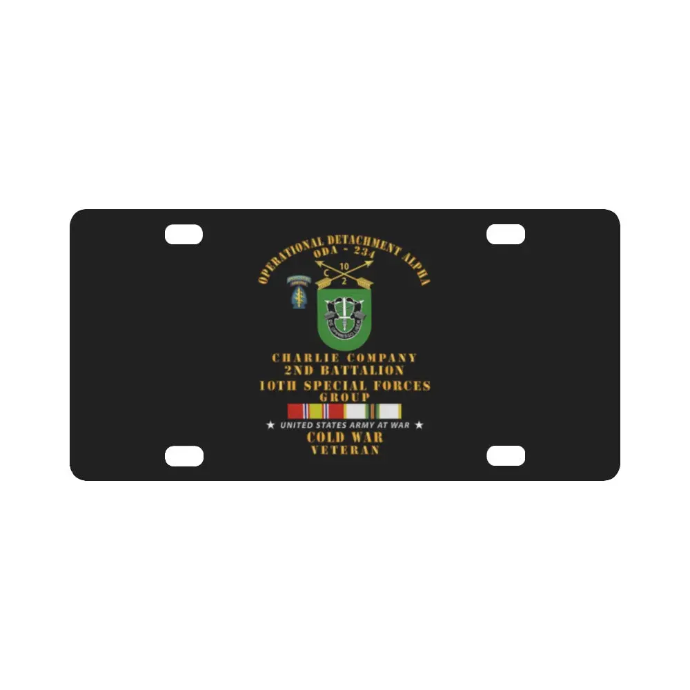 Army - Oda 234 - C Co, 2Nd Bn 10Th Sfg W Cold Svc Classic License Plate 1