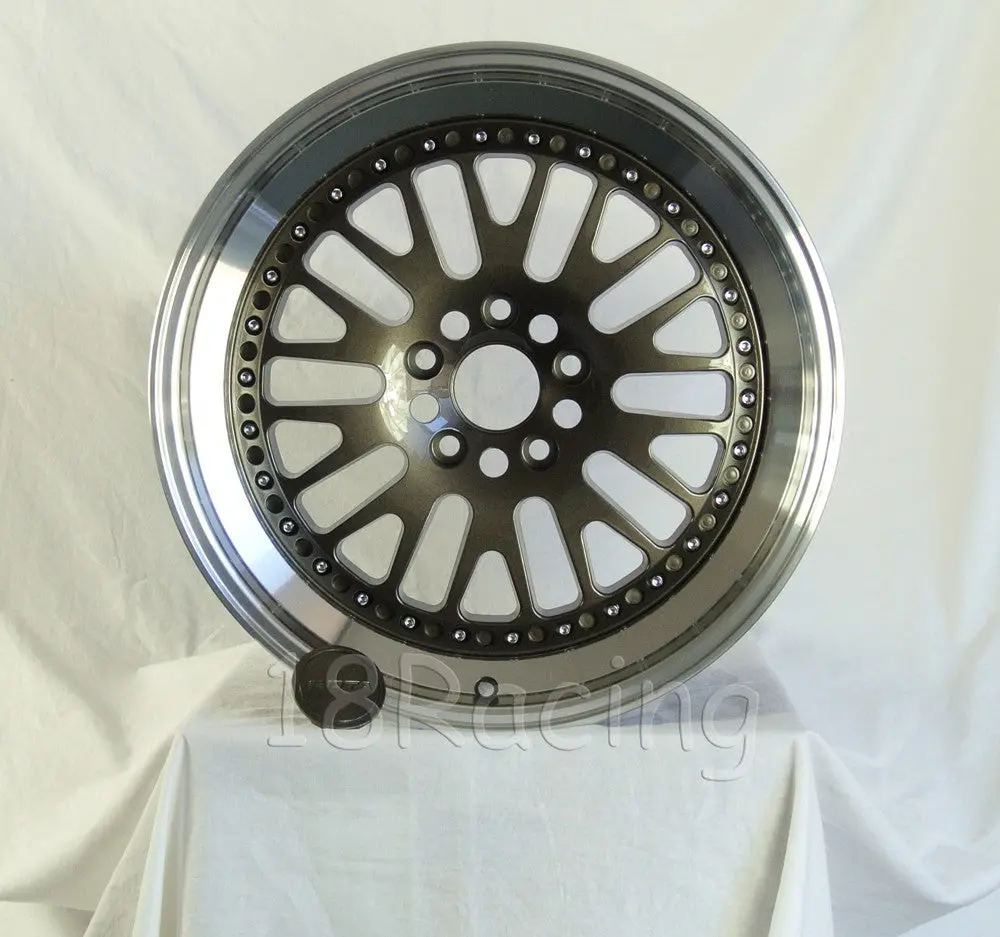 Rota Wheels Flush 1895 5X100 38 73 Gunmetal With Polish Lip 1