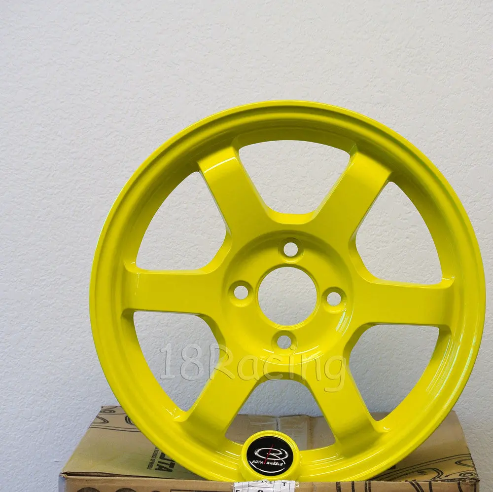 Rota Wheels Grid 1565 4X100 38 67.1 Highlight Yellow 1