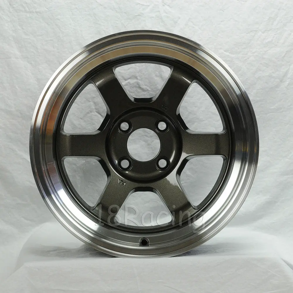 Rota Wheels Grid V 1570 4X100 20 67.1 Gunmetal With Polish Lip 1
