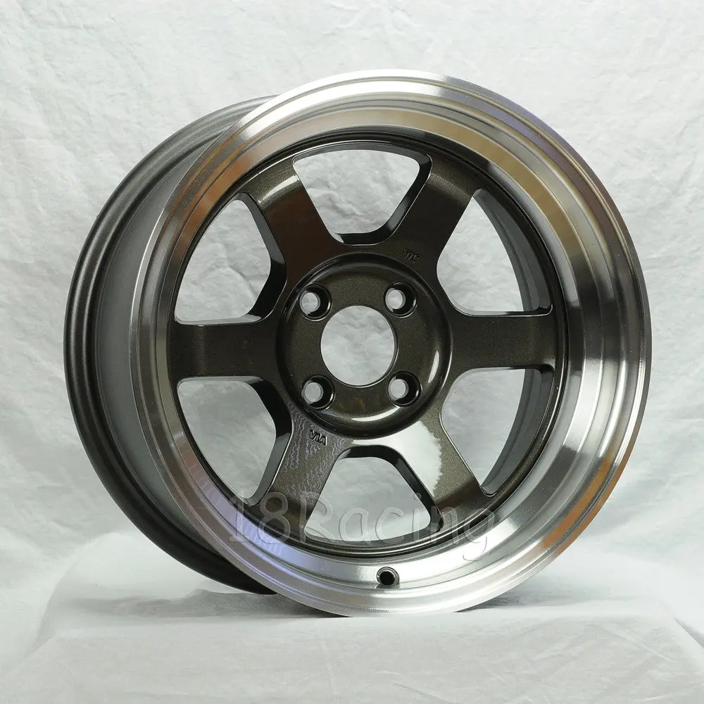 Rota Wheels Grid V 1590 4X100 0 67.1 Gunmetal With Polish Lip 2