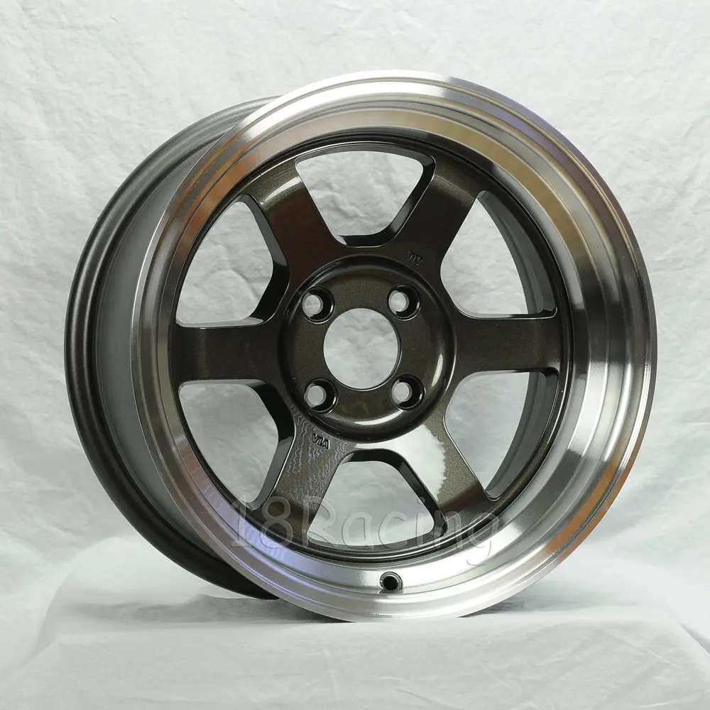 Rota Wheels Grid V 1570 4X114.3 0 73 Gunmetal With Polish Lip 1