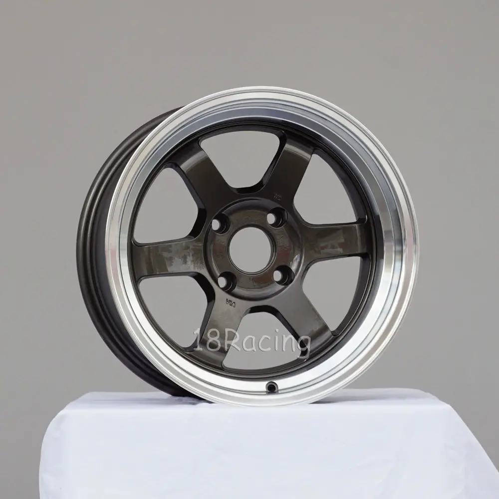 Rota Wheels Grid V 1680 4X114.3 0 73 Gunmetal With Polish Lip 1