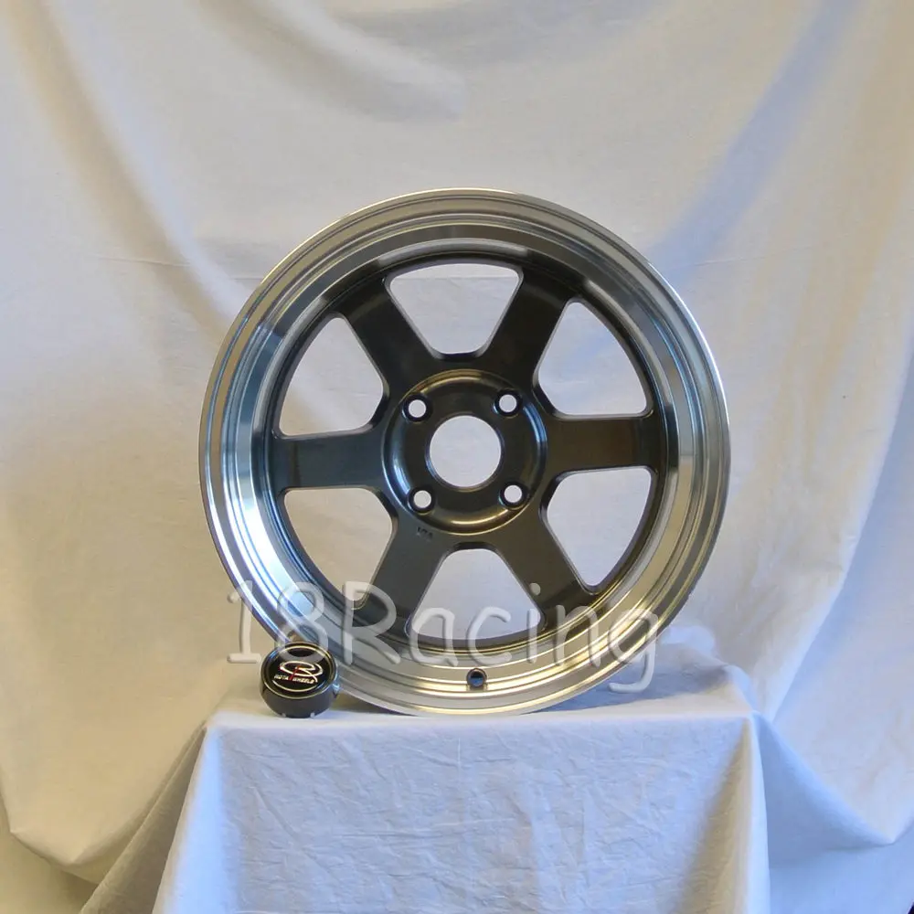 Rota Wheels Grid V 1690 4X100 -15 67.1 Gunmetal With Polish Lip 1