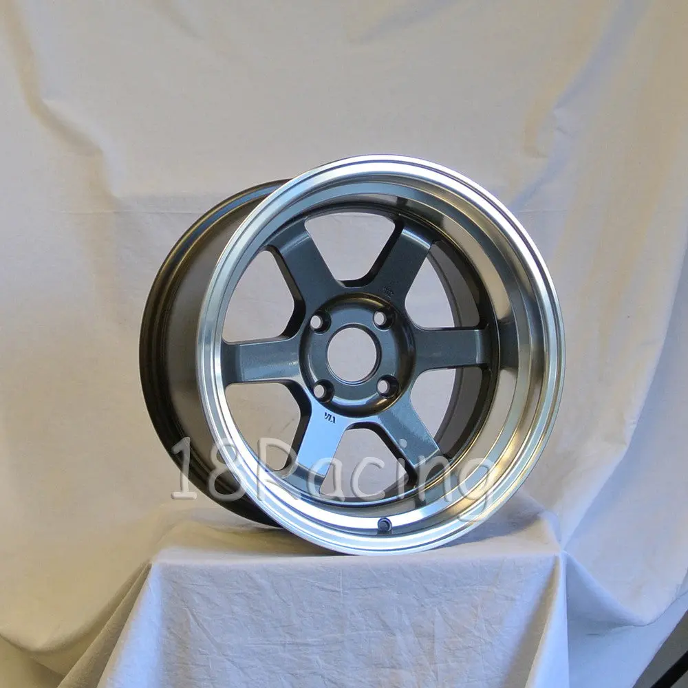Rota Wheels Grid V 1690 4X114.3 -15 73 Gunmetal With Polish Lip 2