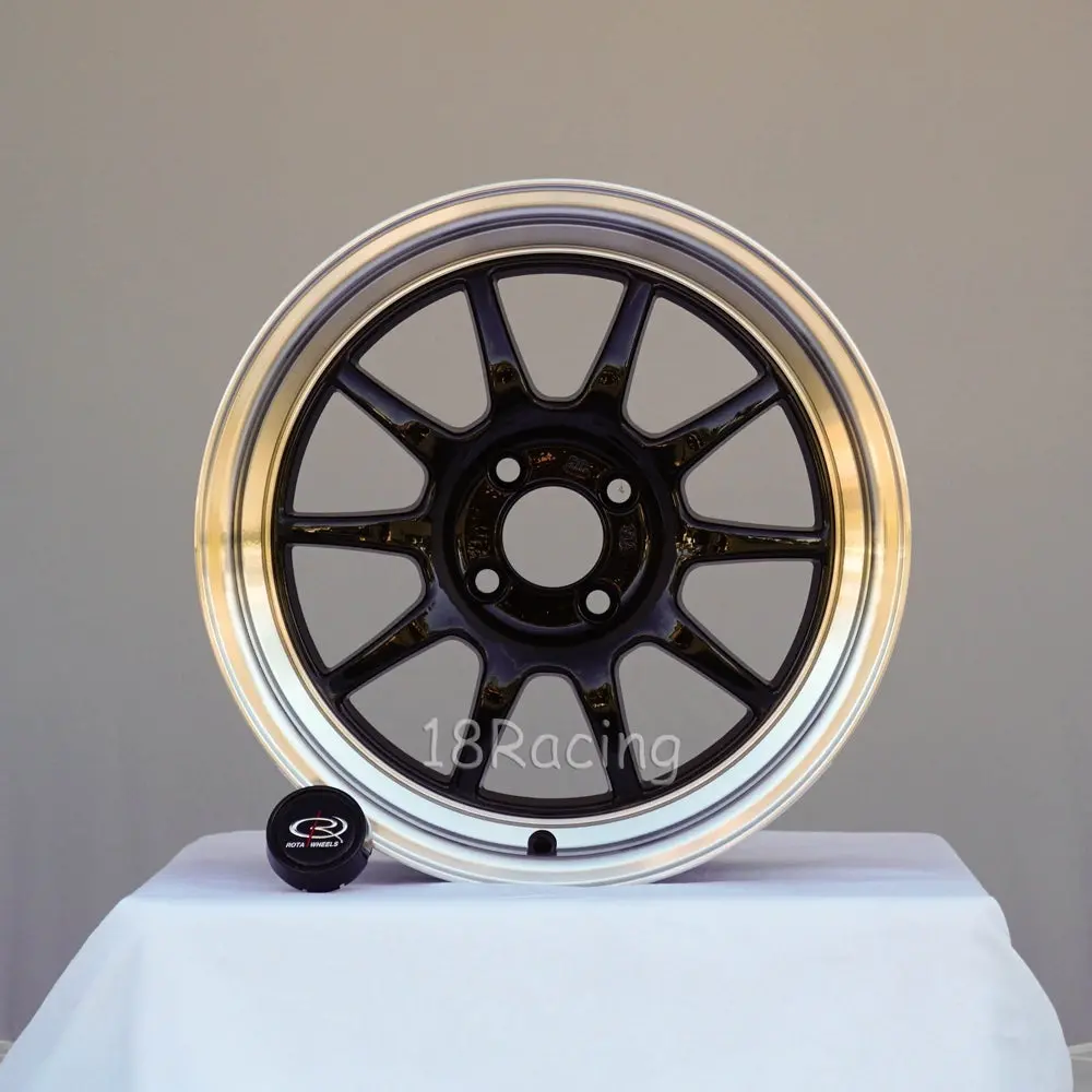 Rota Wheels Gt3 1670 5X114.3 40 73 Black With Polish Lip 1