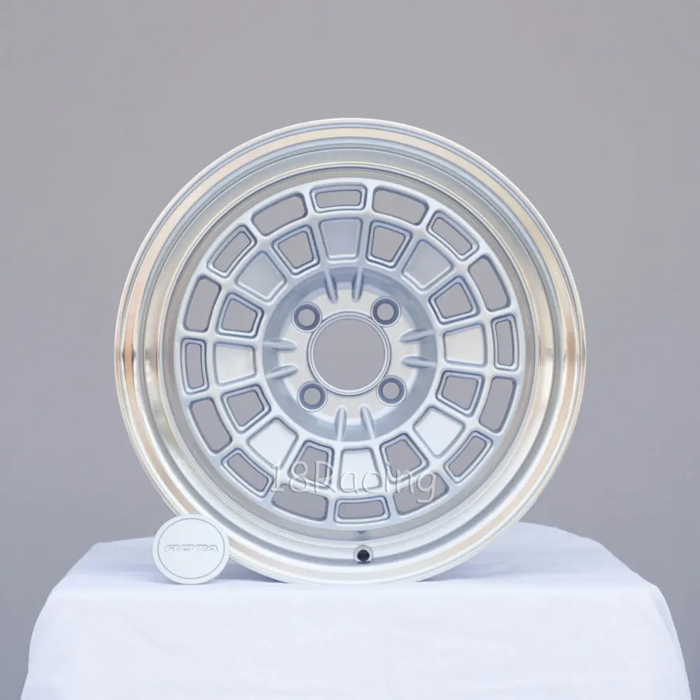Rota Wheels Hb10 1570 4X100 35 56.1 Silver With Polish Lip 1