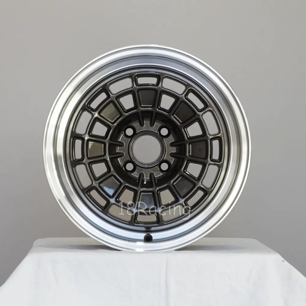 Rota Wheels Hb10 1570 4X100 35 56.1 Gunmetal With Polish Lip 1