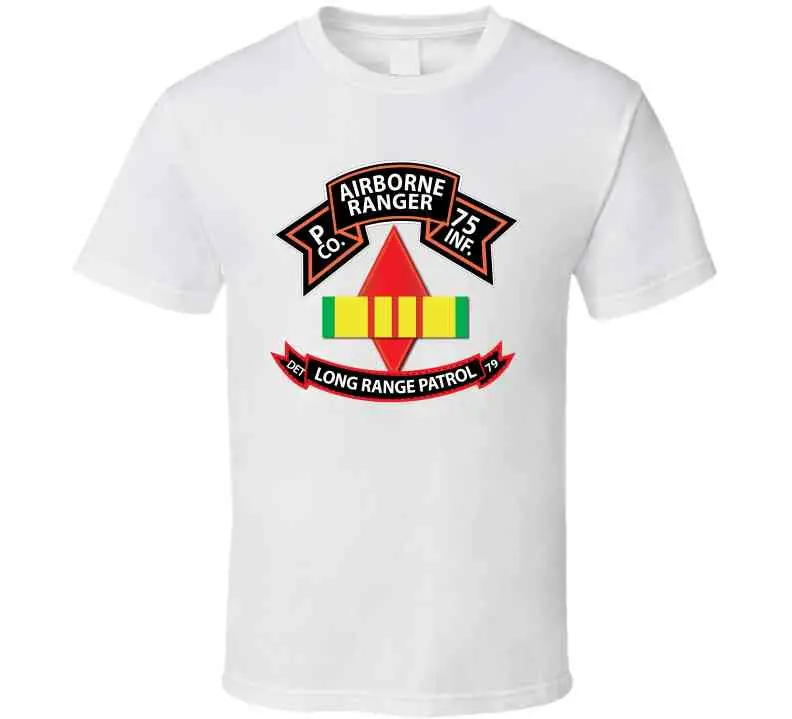 Ssi - Vietnam - P Co 75Th Ranger - 5Th Infantry Division - Vn Ribbon - Lrsd X 300 T Shirt 5