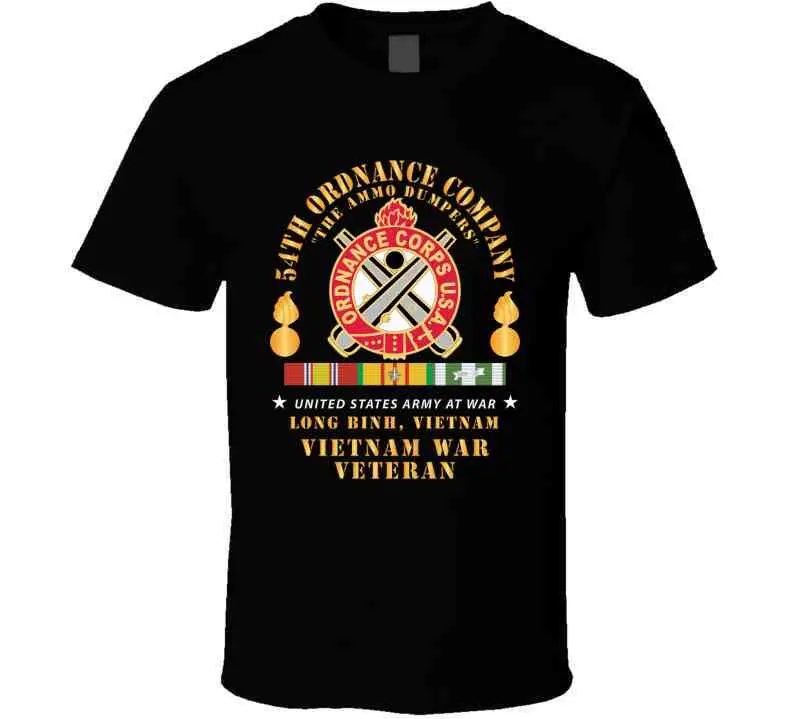 54Th Ordnance Company - Ord Emblem - Ammo Dumpers - Long Binh, Vietnam Vet W Vn Svc T Shirt 1