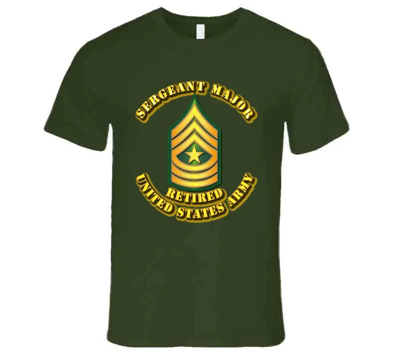 Premium T-Shirt Featuring 'Sergeant Major E9' and 'W' Design for Retired Military Personnel - Image 3