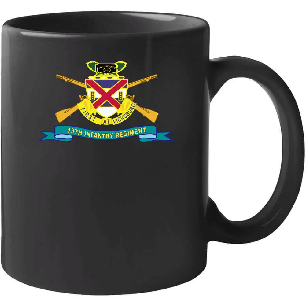 Official 13th Infantry Regiment long sleeve t-shirt featuring distinctive unit insignia (DUI) and brigade ribbon design - Image 15