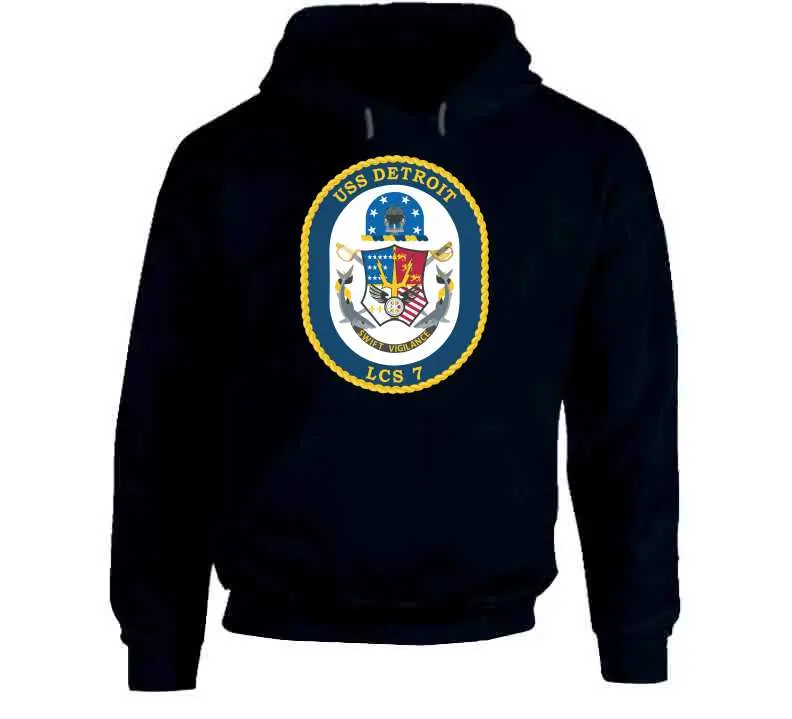 USS Detroit LCS-7 Naval Tribute T-Shirt, Crewneck Sweatshirt, Hoodie & Long-Sleeve Top - Image 10