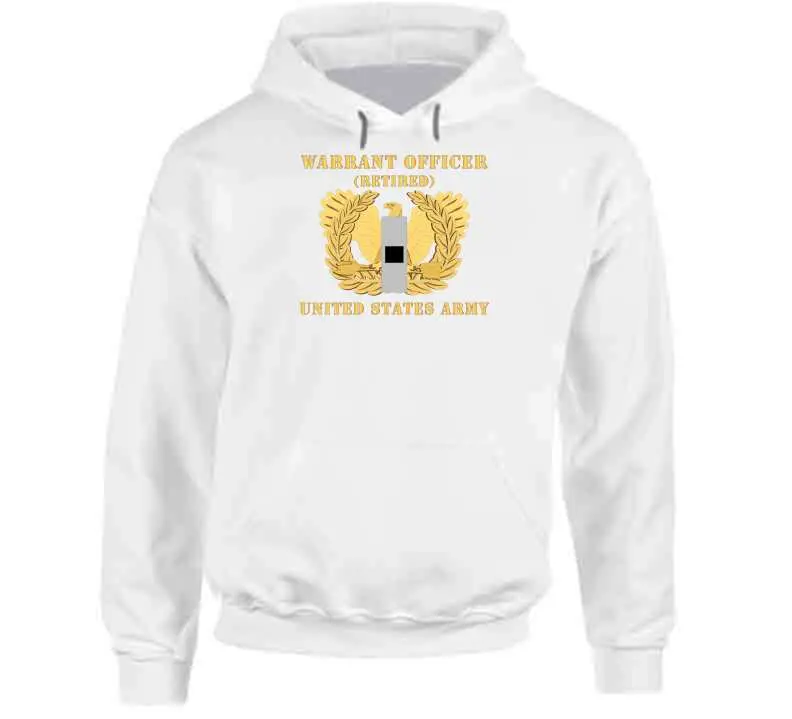 Retired U.S. Army Warrant Officer Grade WO1 T-Shirt Featuring Flat Eagle and Chevron Bar Design - Image 12