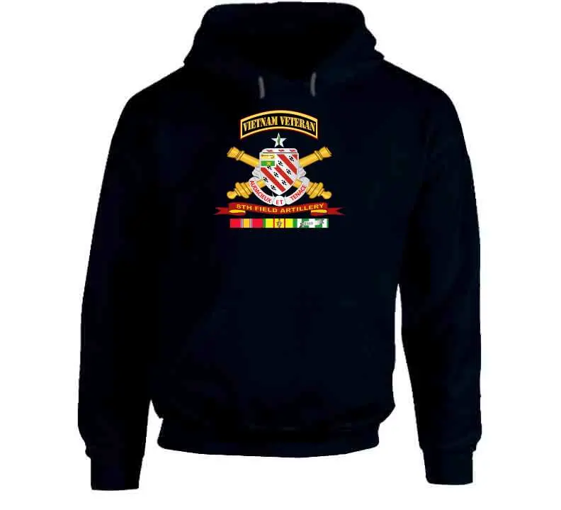 Veteran Long Sleeve T-Shirt – 8th Field Artillery Army Unit with Vietnam Service Ribbon and Vet Tab - Image 13