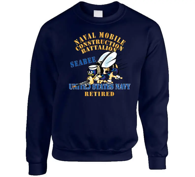 Navy Seabee Retired X300 Unisex T-Shirt, Crewneck Sweatshirt, Pullover Hoodie & Long-Sleeve Top - Image 7