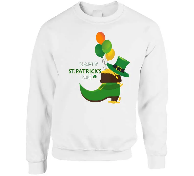 St. Patrick's Day - Leprechaun's Shoe With Gold Coins Crewneck Sweatshirt 8