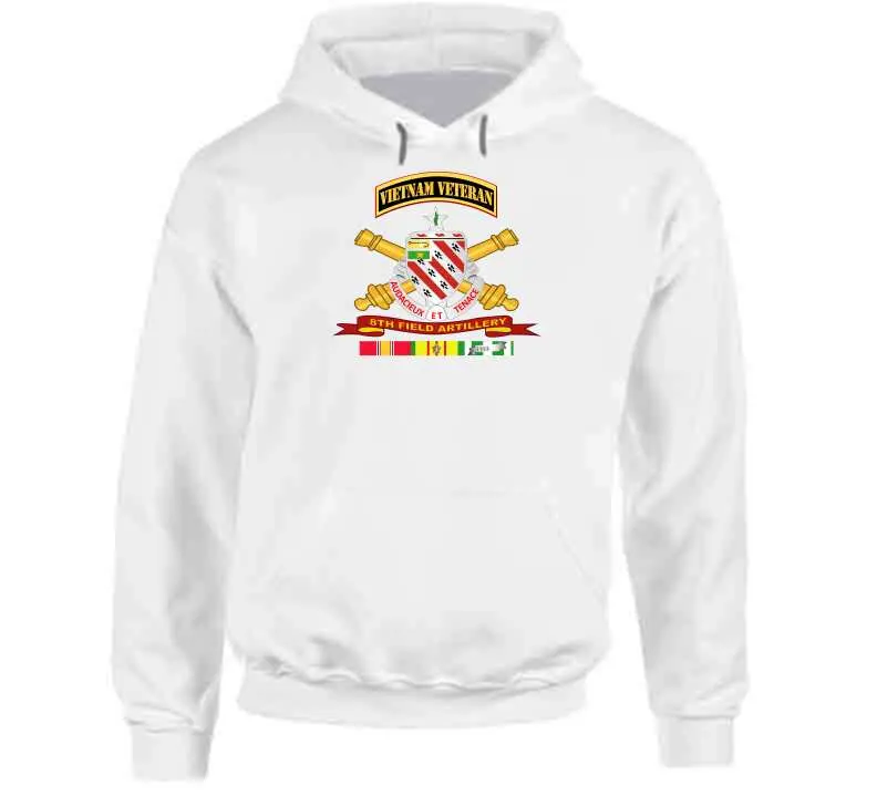 Veteran Long Sleeve T-Shirt – 8th Field Artillery Army Unit with Vietnam Service Ribbon and Vet Tab - Image 14