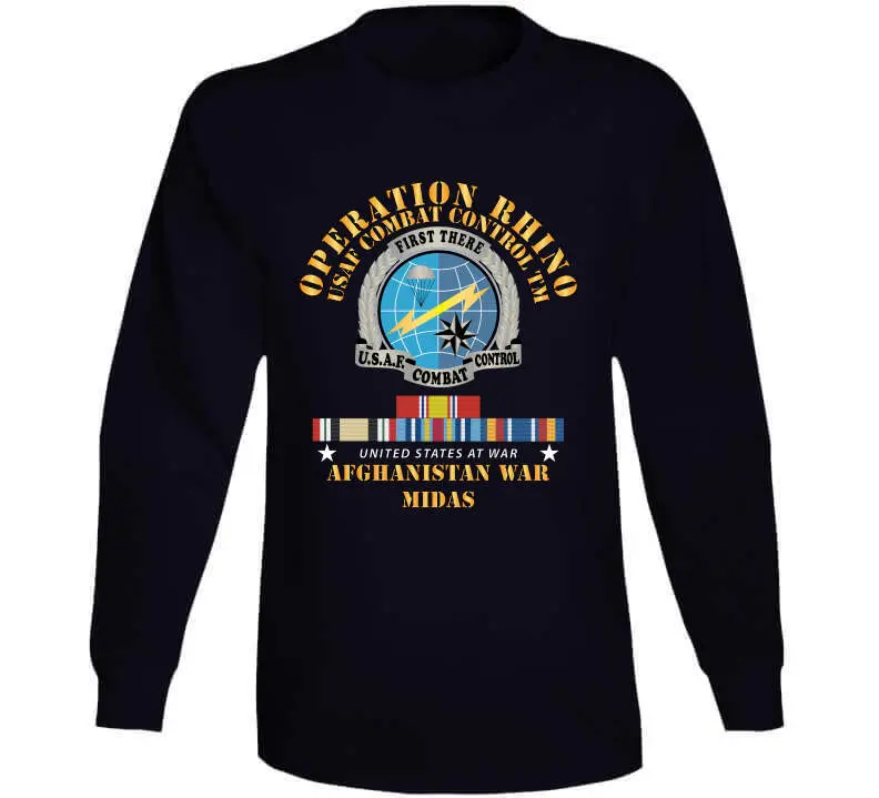 Special Operations Forces Operation Rhino Afghanistan commemorative T-shirt honoring USAF Combat Control Team members with Midas X-300 mission insignia - Image 13