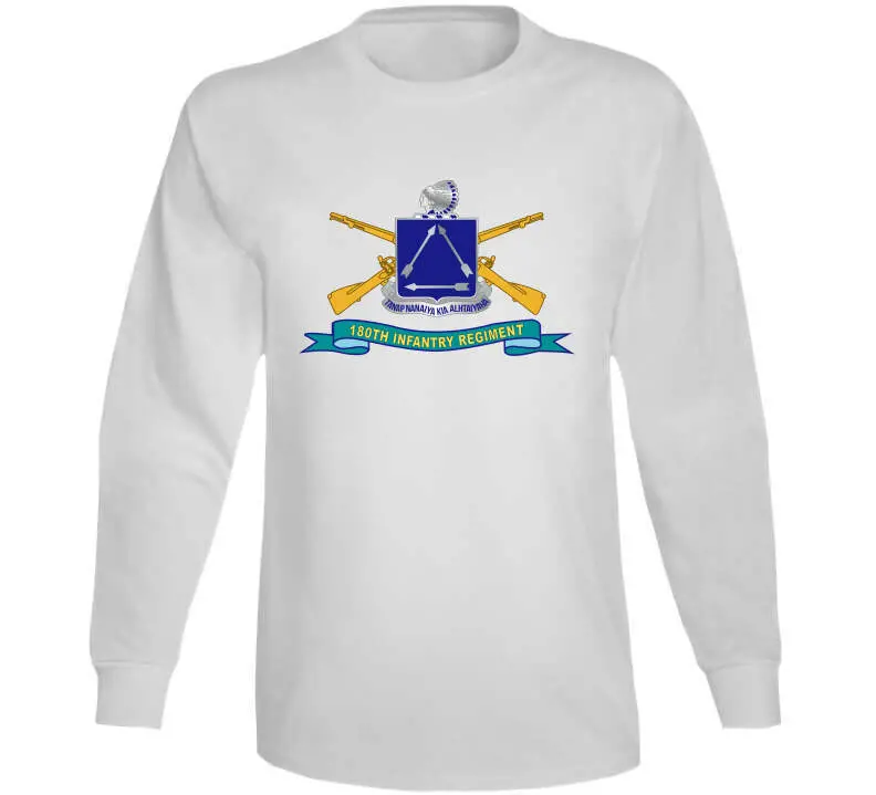 Classic crewneck tee, hoodie, long sleeve, and sweatshirt featuring the 180th Infantry Regiment's BR ribbon design - Image 14