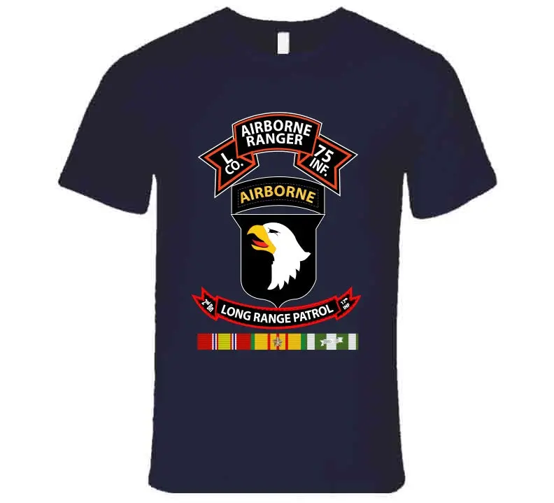 Vietnam War Veteran Long Sleeve T-Shirt Featuring 75th Ranger, 101st Airborne, and LRS-D Units - Image 19