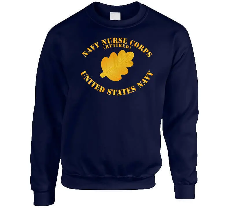 Navy Nurse Corps Retired Pin Apparel – Classic T-Shirt, Crewneck Sweatshirt, Hoodie & Long Sleeve Top - Image 7