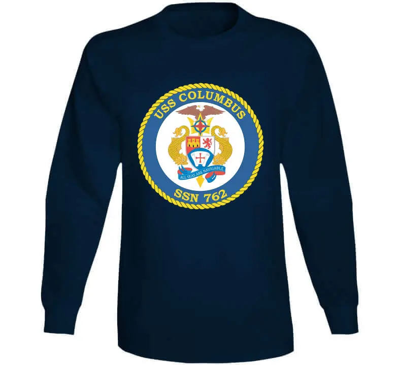 USS Columbus SSN-762 Navy-Themed Apparel – Classic Crewneck T-Shirt, Hoodie, Long-Sleeve Top, and Sweatshirt - Image 13