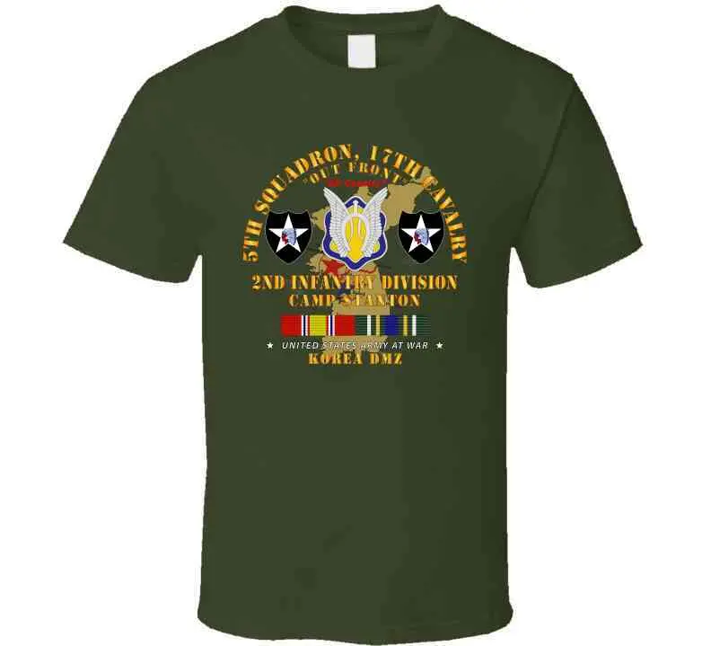 Army - 5Th Squadron, 17Th Cavalry - Camp Stanton - 2Nd Id W Map W Korea Svc T Shirt 2