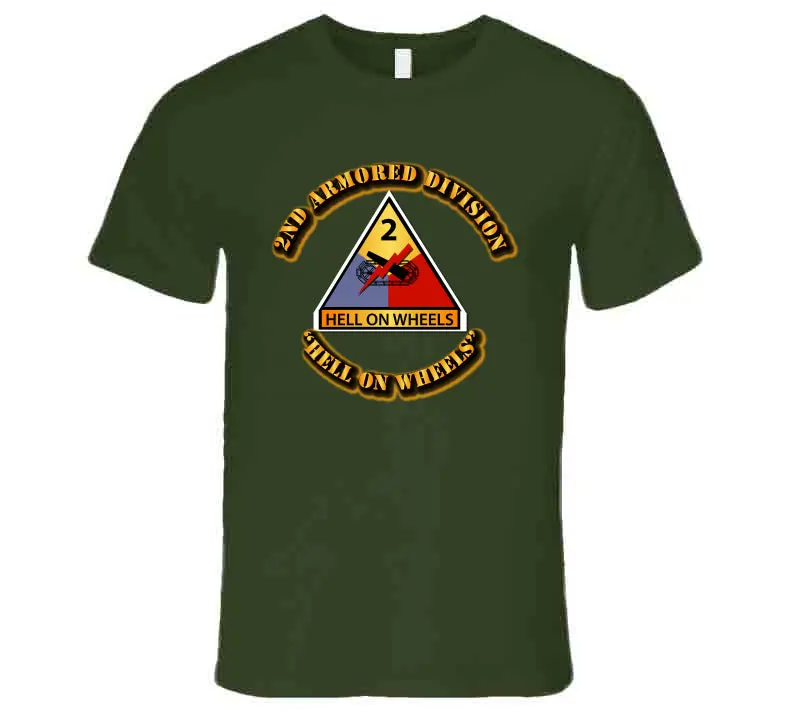Premium Hell on Wheels T-Shirt Featuring 2nd Armored Division SSI - Image 3