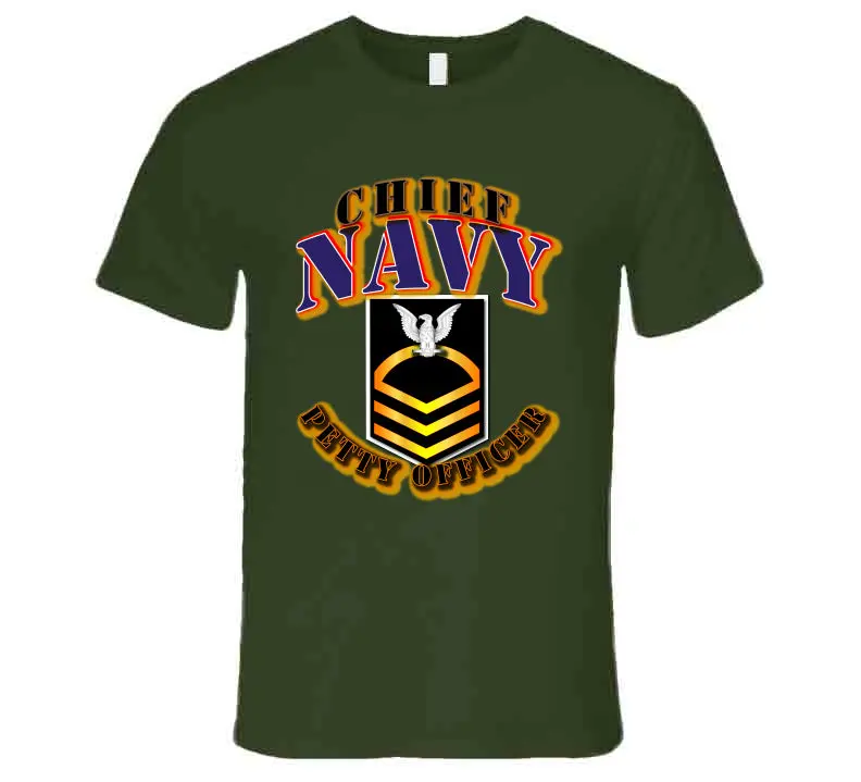 Premium Navy Blue E7 Chief Petty Officer T-Shirt - Image 3