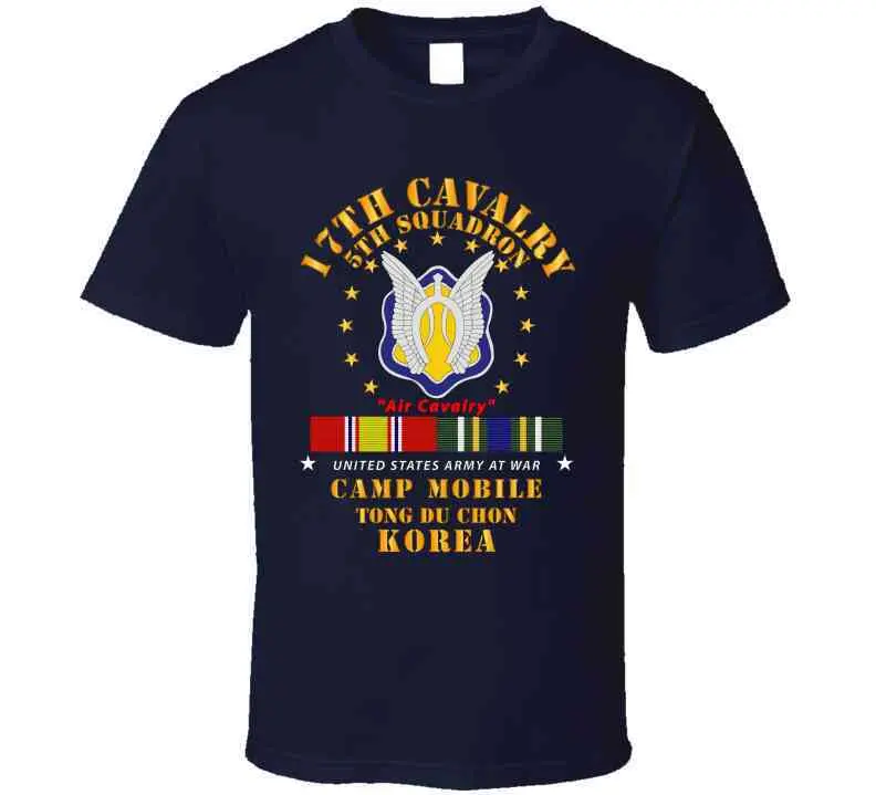 Army - 5Th Squadron 17Th Cavalry - Air Cav - Camp Mobile Korea W Kdsm Svc T Shirt 3