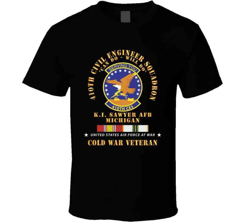 Usaf - 410Th Civil Engineer Squadron - Can Do - Will Do - Ki Sawyer Afb, Mi Cold War Veteran Cold Svc X 300 T Shirt 2