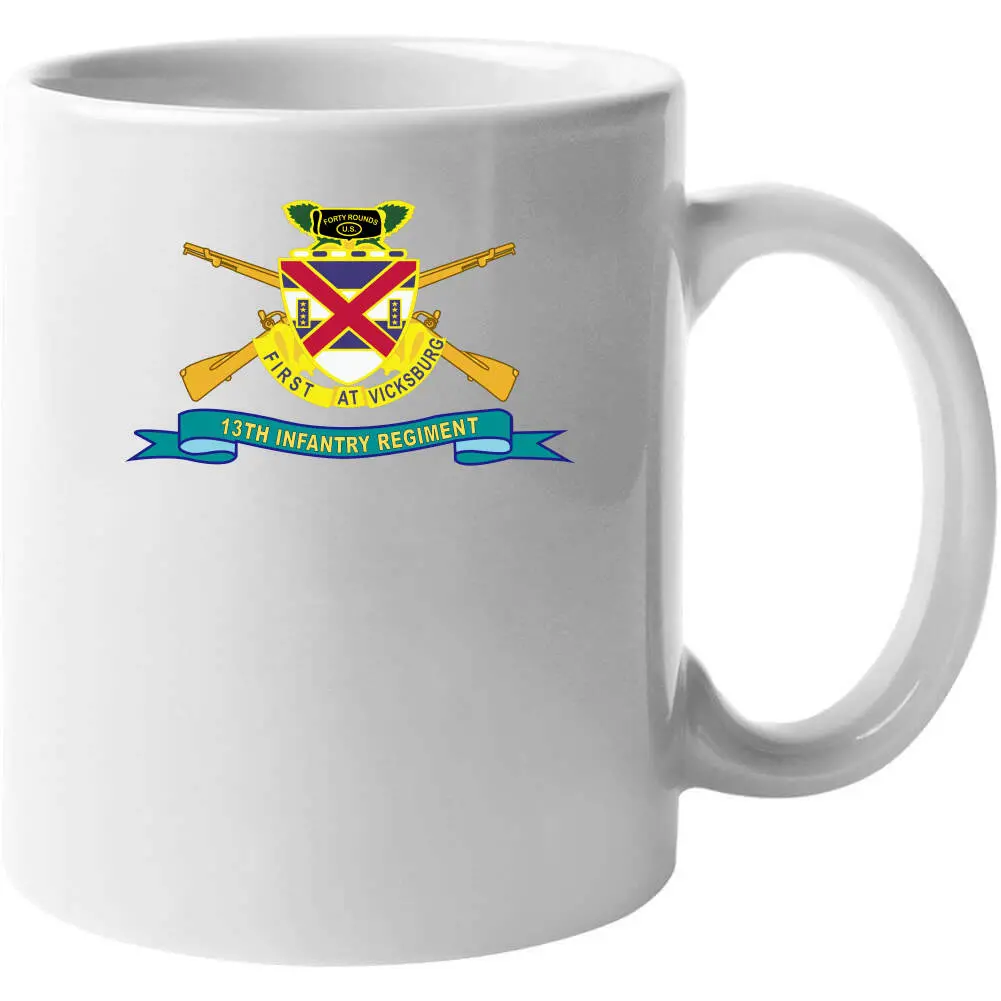 Official 13th Infantry Regiment long sleeve t-shirt featuring distinctive unit insignia (DUI) and brigade ribbon design - Image 16