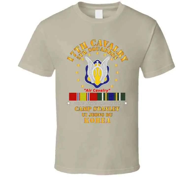 Army - 5Th Squadron 17Th Cavalry - Air Cav - Camp Stanley Korea W Kdsm Svc T Shirt 4
