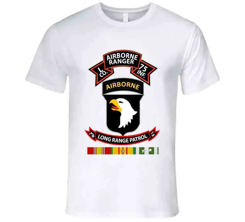 Vietnam War Veteran Long Sleeve T-Shirt Featuring 75th Ranger, 101st Airborne, and LRS-D Units - Image 20